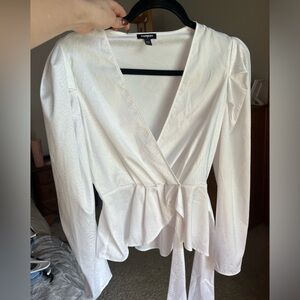 NWOT Express White Blouse w/ Subtle Print